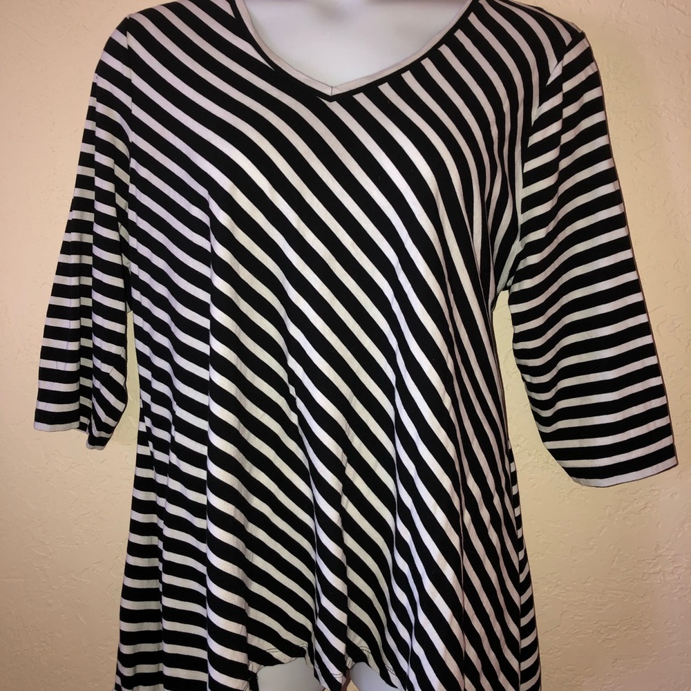 JONES NEW YORK black white TOP 3X